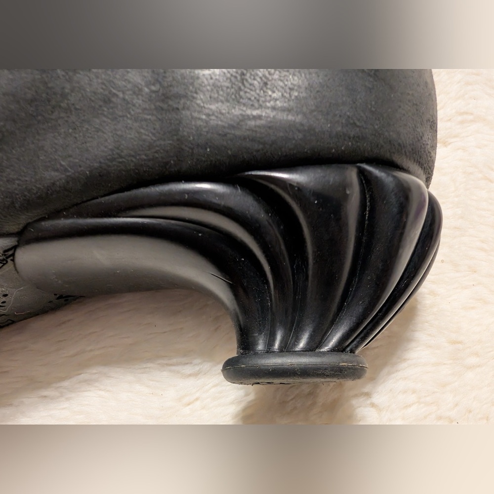 John Fluevog Firefly Lucidota Black Leather Ankle Boots. Unique Heel. Size 9 - Picture 5 of 14